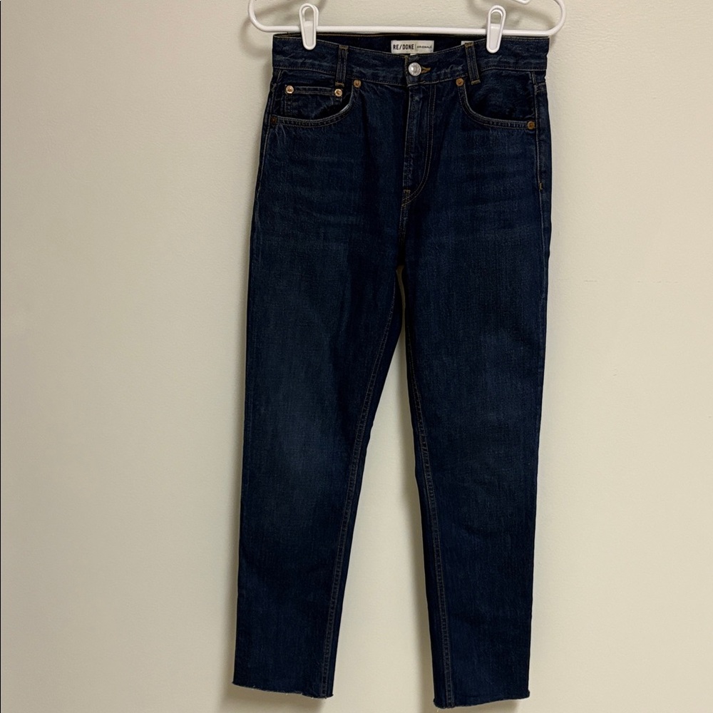 Re/Done Dark Blue Straight Jeans